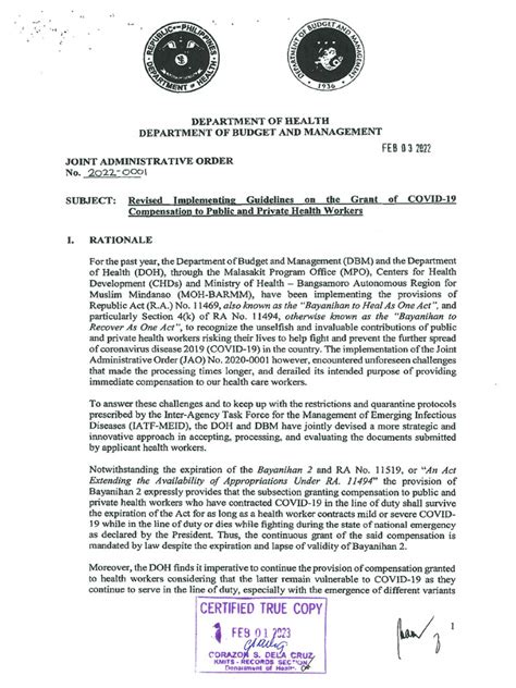 doh idtomis|DOH ADMINISTRATIVE ORDER NO. 2009.